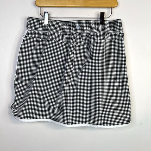 T by Talbots Performance Golf Athleisure Gingham Skirt Skort Black White LP L P - Picture 6 of 10